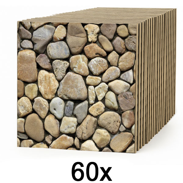 6x Piastrelle da parete 3D effetto pietra – stacca e attacca | STONEBLOCKS